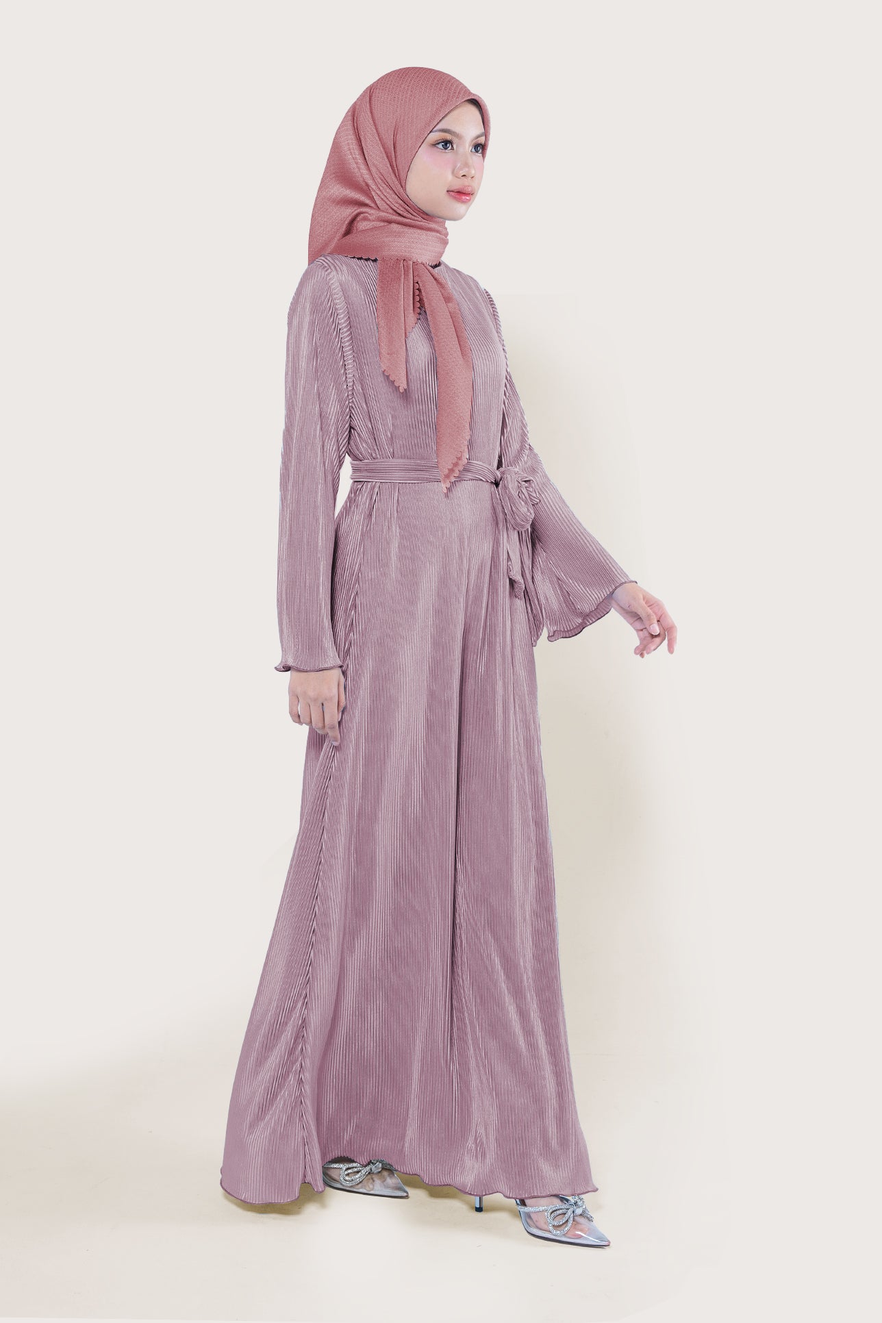 CELESTE ABAYA PLEATS DRESS
