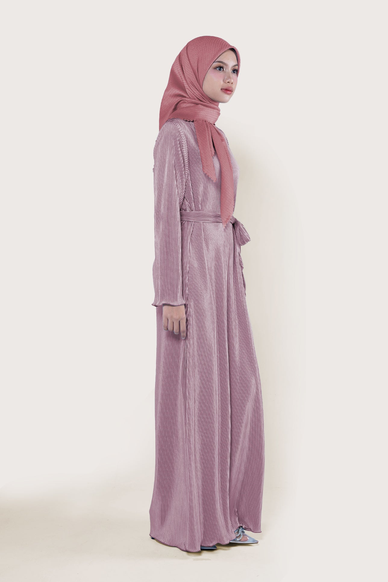 CELESTE ABAYA PLEATS DRESS