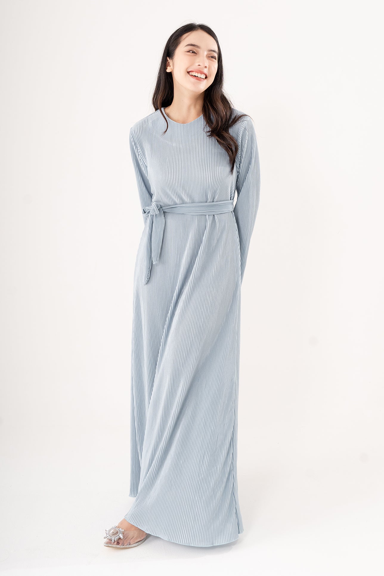 CELESTE ABAYA PLEATS DRESS