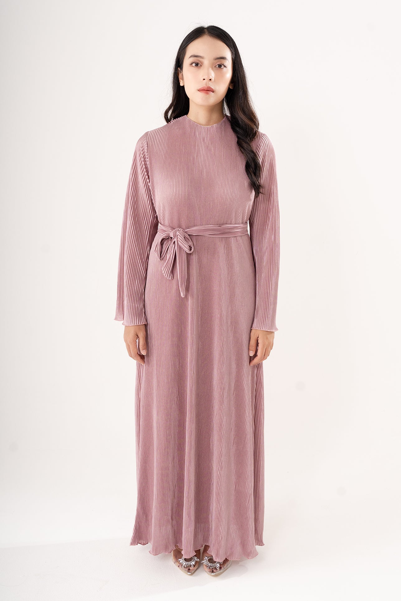 CELESTE ABAYA PLEATS DRESS