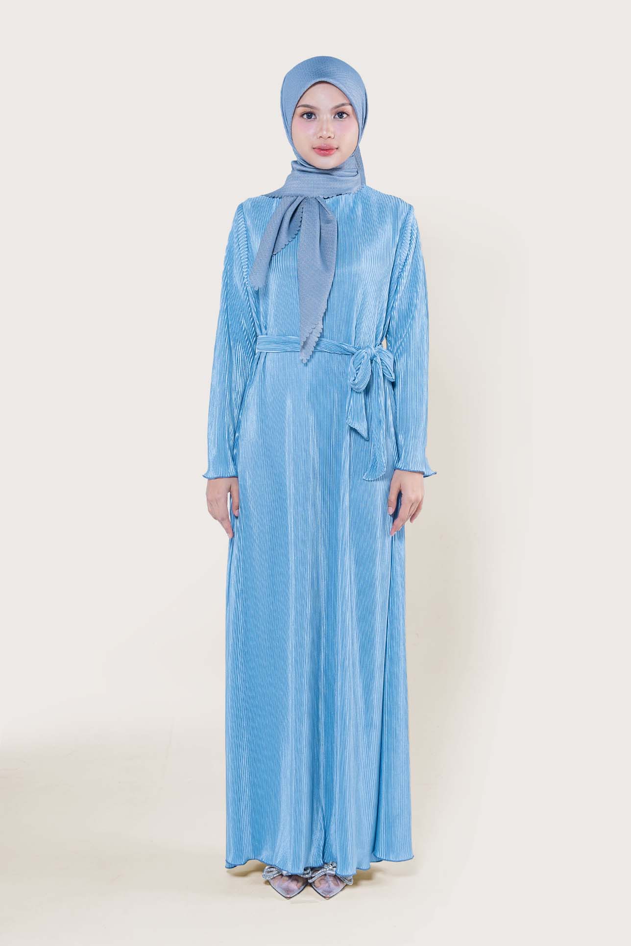 CELESTE ABAYA PLEATS DRESS