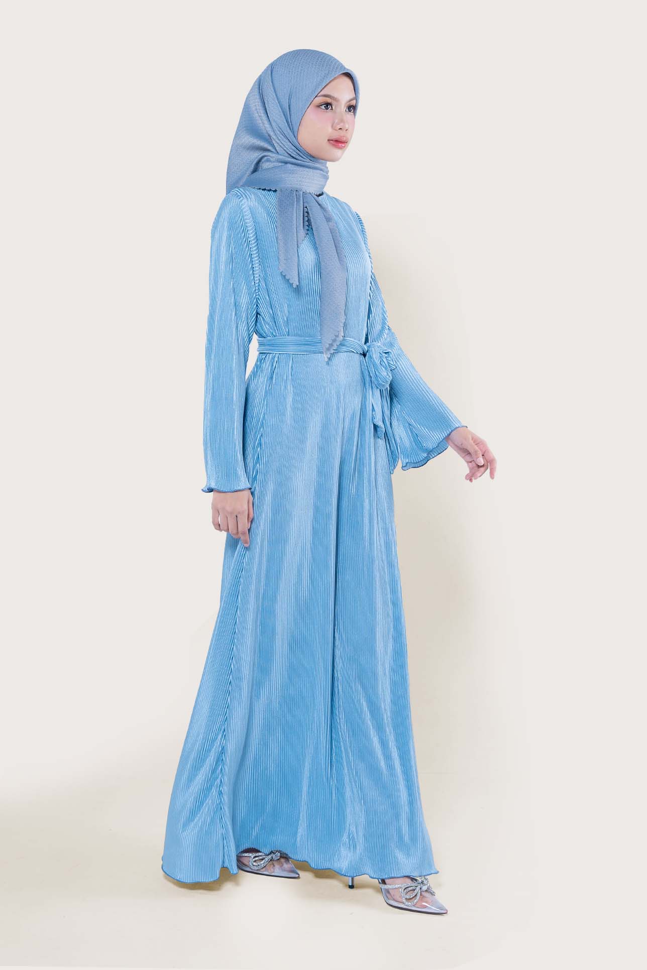 CELESTE ABAYA PLEATS DRESS