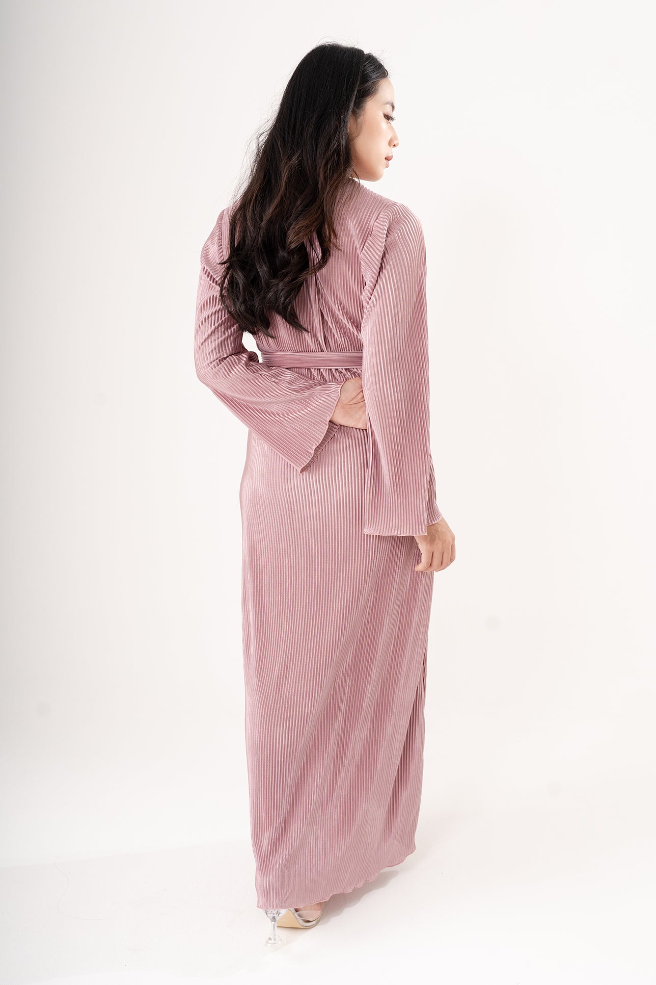 CELESTE ABAYA PLEATS DRESS